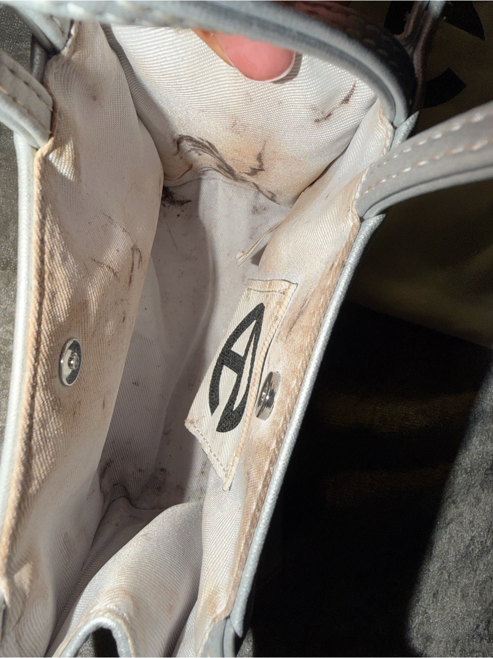 Metallic Silver Mini Tote with Raised Monogram - Picture 4 of 5